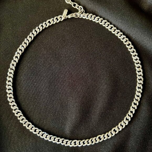 Melinda Maria Julian Pave Chain Choker -- SILVER - Picture 4 of 7